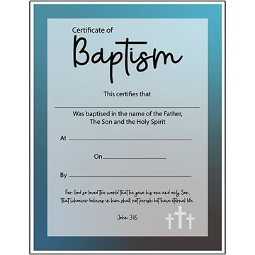 Baptism Certificate NAVY Vertical 25CT