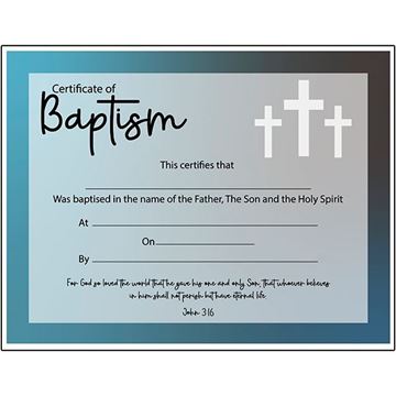 Baptism Certificate Navy Horizontal 25CT